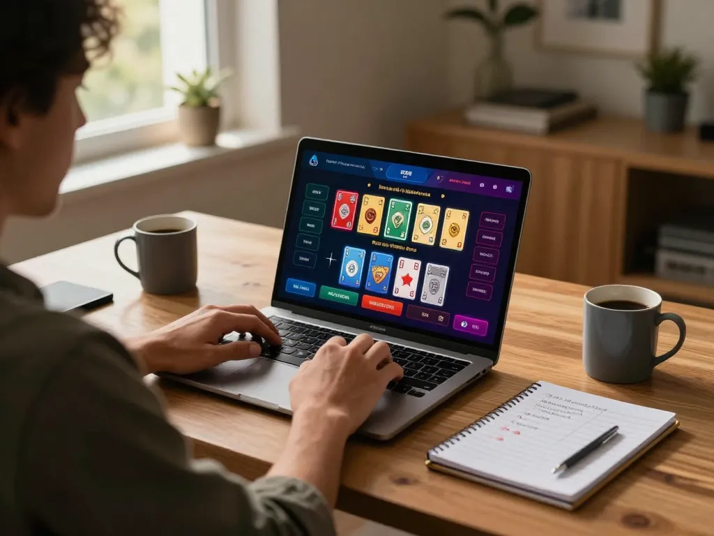 Engaging in live dealer games on https://rr88.select/ from a stylish home office.