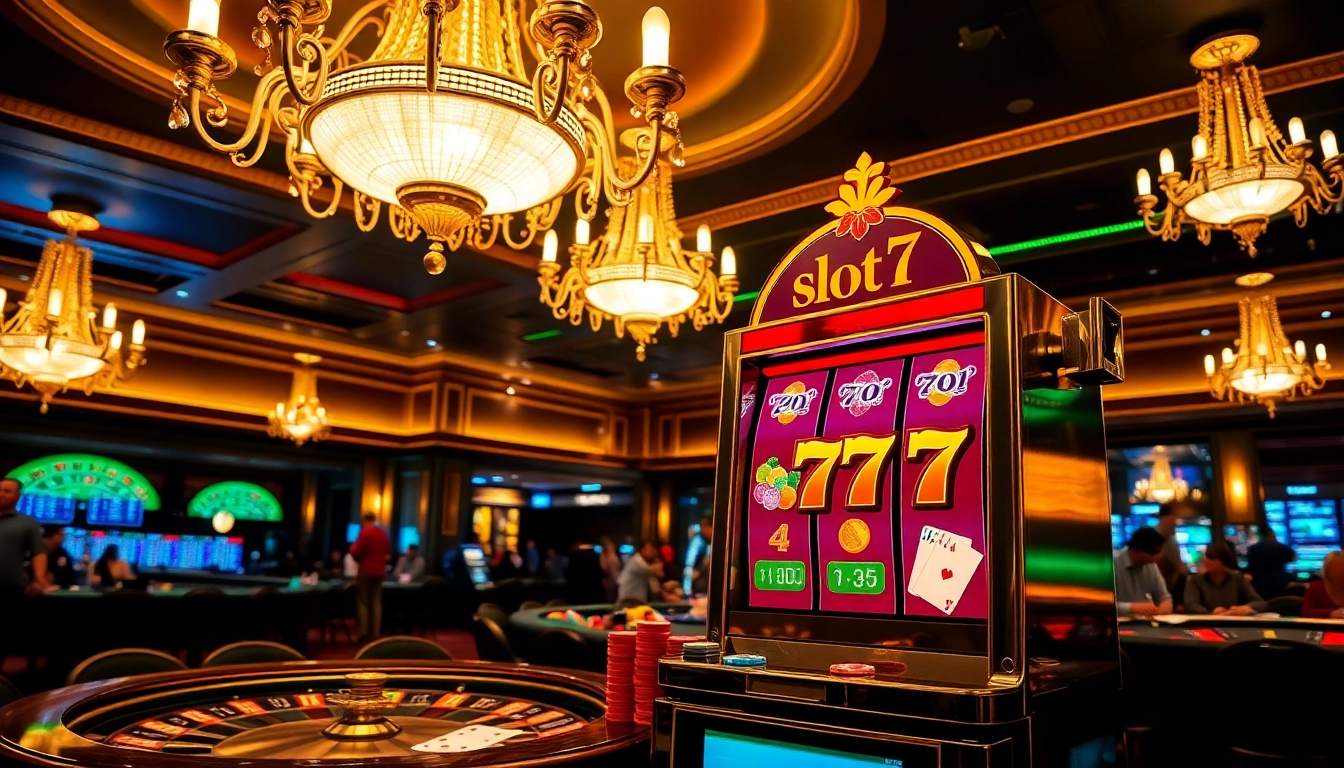 An engaging view of the slot777 machine attracting players in a vibrant casino, highlighting thrilling gambling experiences.