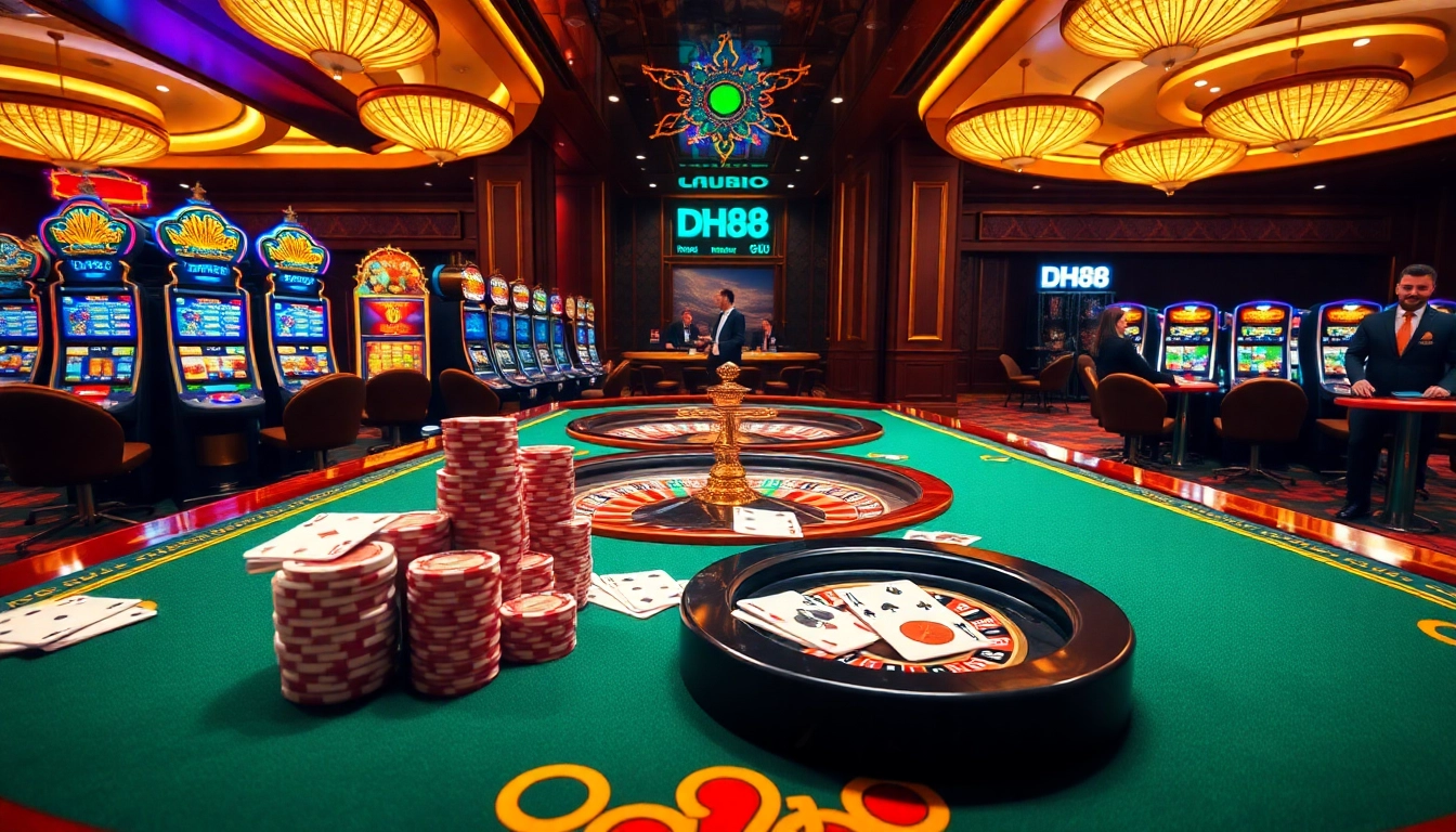 Experience thrilling gameplay at DH88 with luxurious casino elements emphasizing excitement.