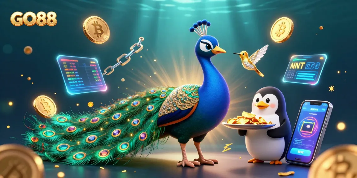 Win big at GO88 with exciting gaming visuals featuring crypto coins and vibrant characters!