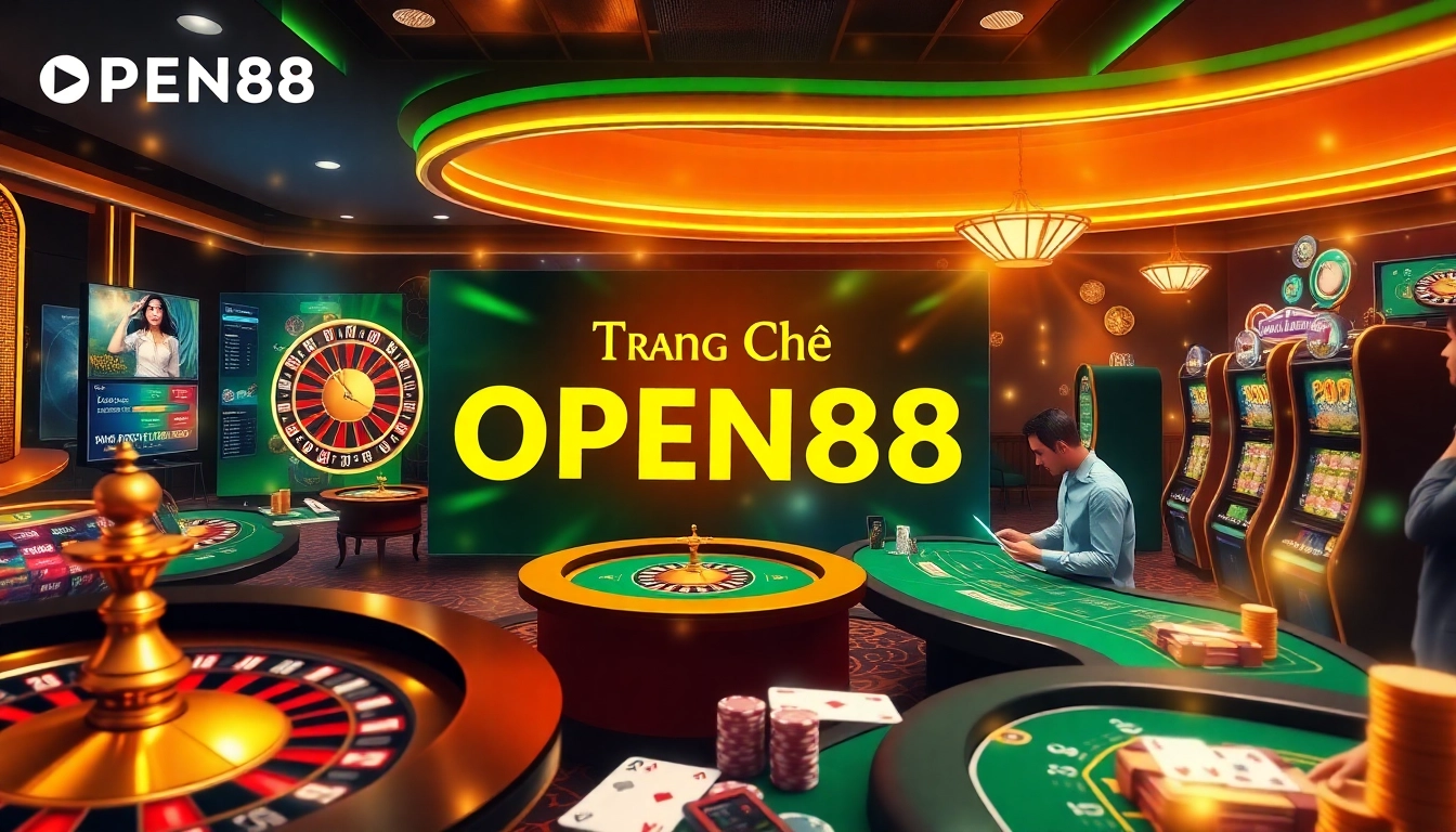 Experience the thrilling gaming action on Trang Chủ OPEN88 with vibrant casino visuals.