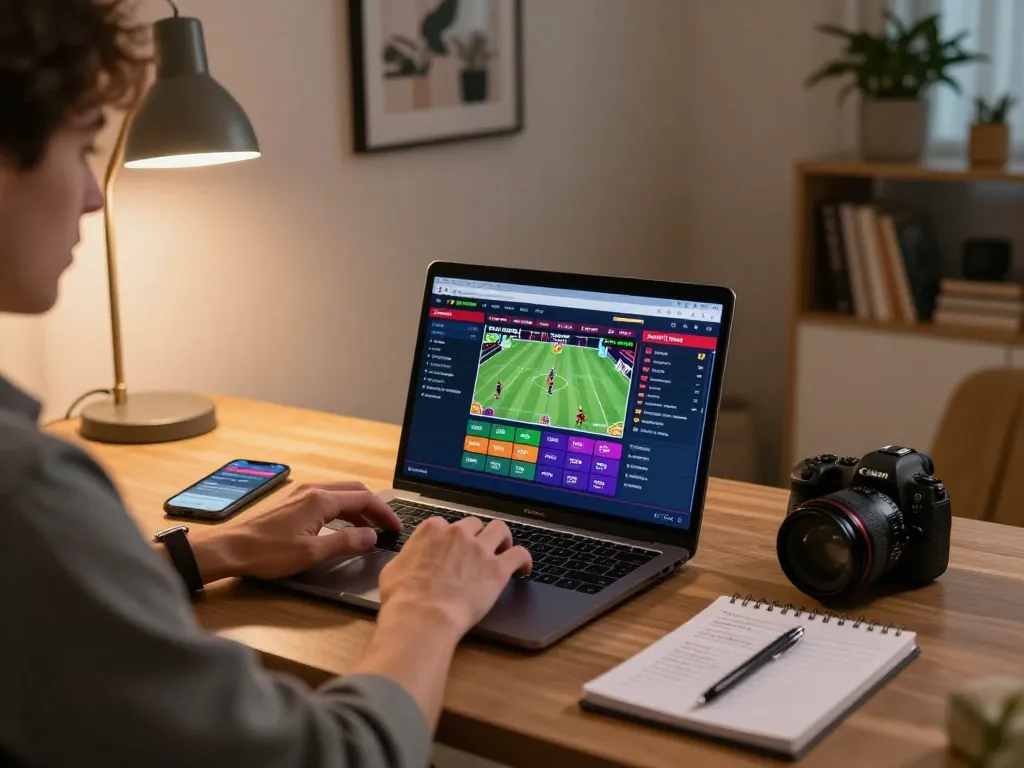 Engaging in online sports betting with go8 interface on laptop and smartphone