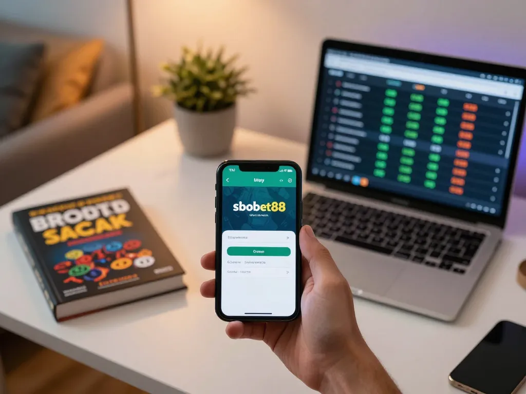 Sbo88 login for online betting displayed on smartphone in a cozy home gaming setup