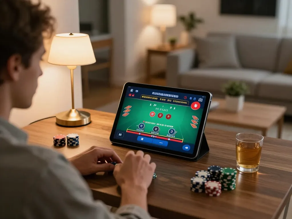 UU88 player strategizes during online blackjack session, showcasing engagement and responsible gaming