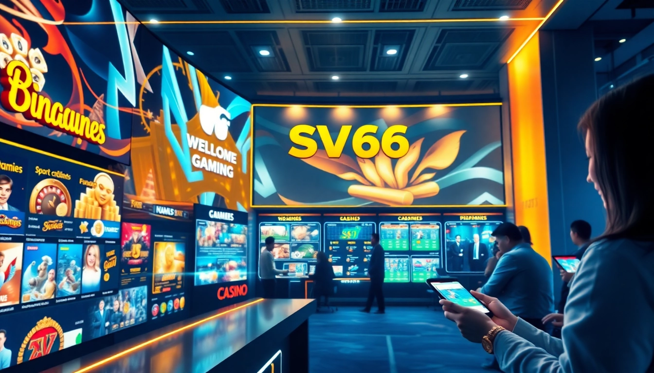 Explore the engaging gaming experience at https://sv66s.net/ with vibrant visuals of casino games and sports betting.