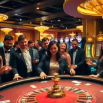 Thrilling players at SODO Casino enjoying poker and roulette games in a luxurious atmosphere.