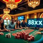 Gambers enjoying excitement at the casino featuring link 8xx on modern gambling interfaces.