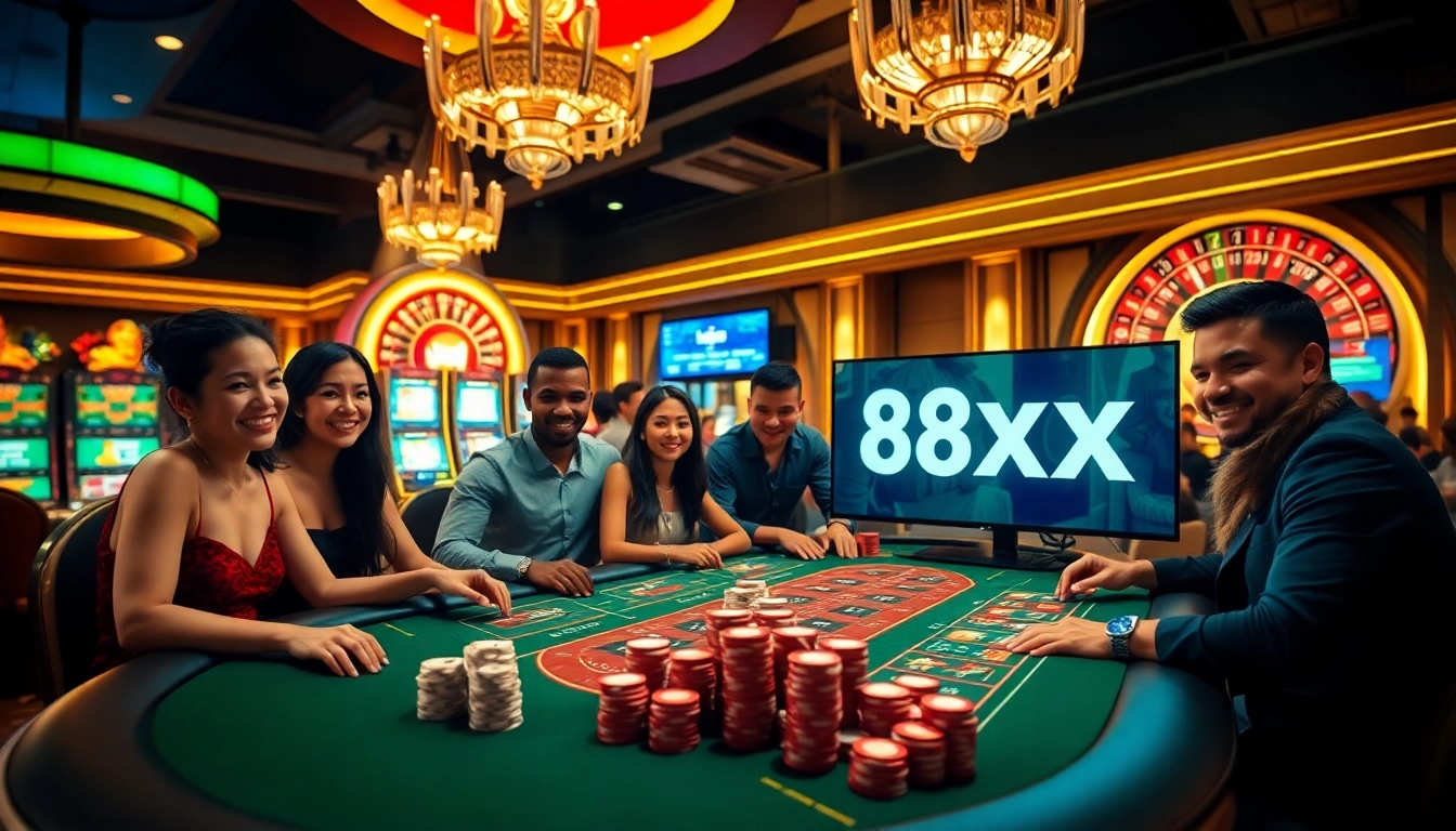 Gambers enjoying excitement at the casino featuring link 8xx on modern gambling interfaces.