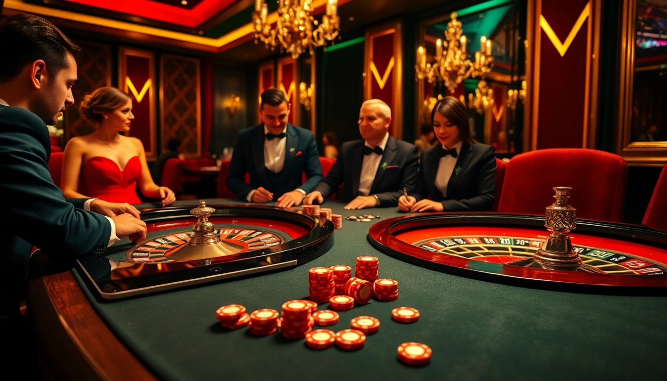 Experience thrilling gameplay at https://xx88.video/ with a luxurious poker table in a vibrant casino.