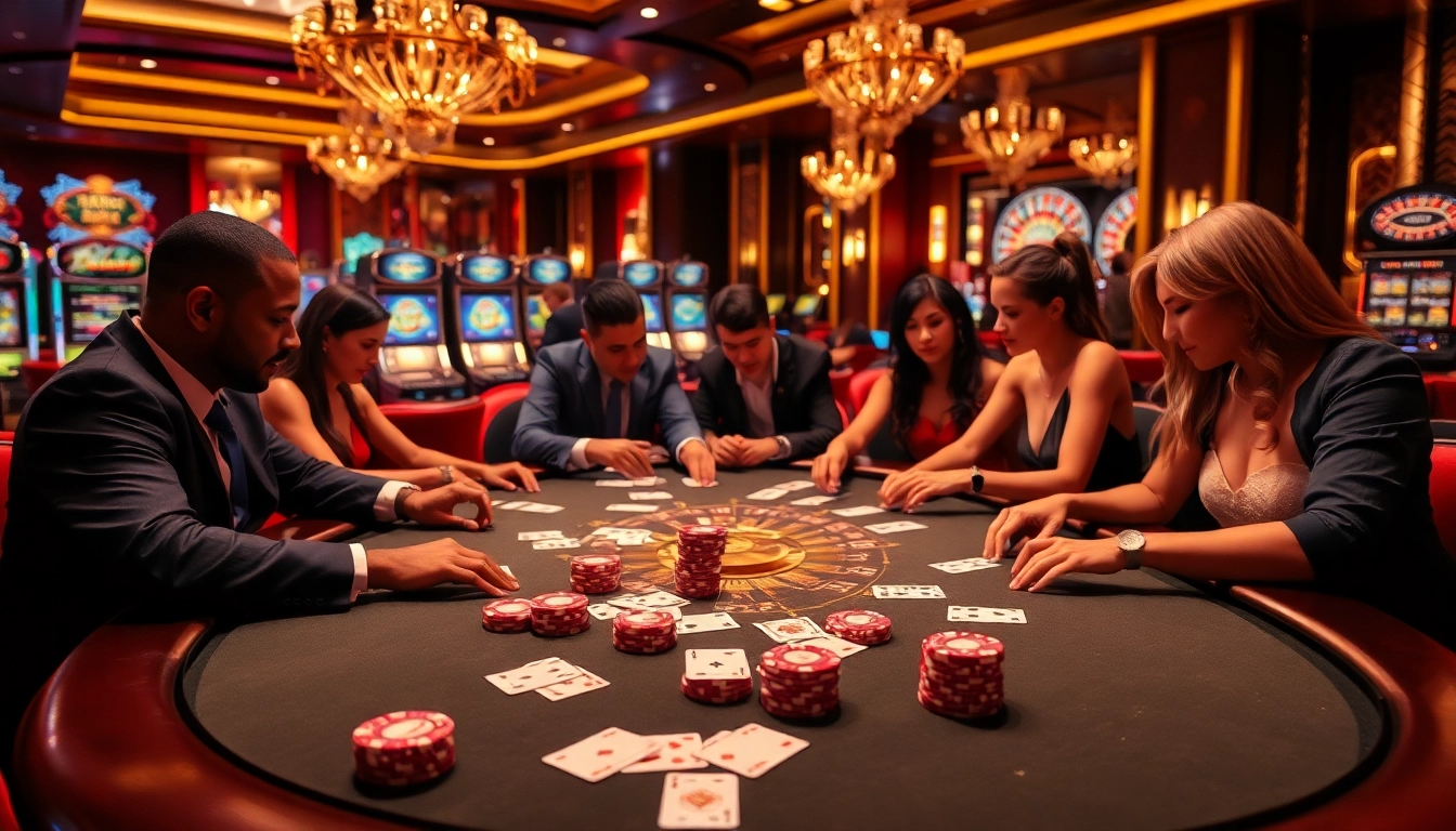 Experience the thrill of betting at bong88.casa with vibrant casino action at a poker table.