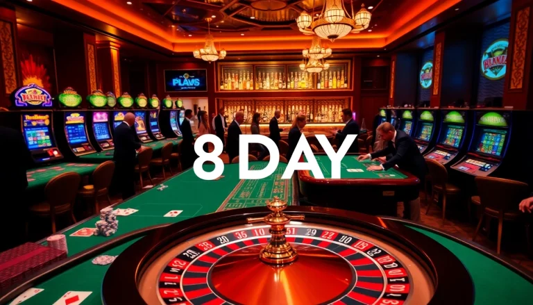 Experience thrilling gameplay at 8DAY with vibrant casino tables and exciting betting options.