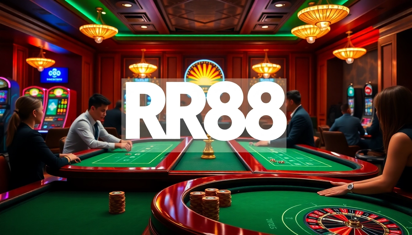 Exciting gaming at RR88 casino with vibrant tables and modern gambling interface.