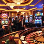 Engaging players at a luxurious 789P casino table with vibrant chips and roulette wheel.