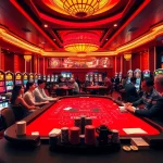 Engaging baccarat gameplay at red88 casino, showcasing vibrant tables and enthusiastic players.