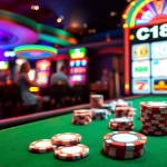 Experience the excitement of C168 at a luxurious online casino with vibrant gaming elements.