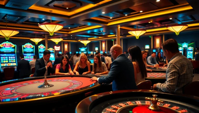 Engaging moments at F8bet gaming tables with excited players enjoying casino games.