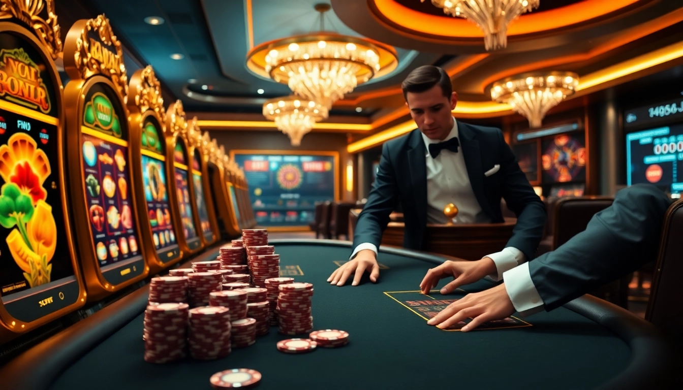 An exciting online casino experience featuring bong88.casa with poker chips and live dealer action.