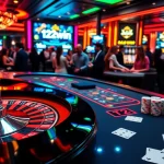 Exciting casino action at 123win with vibrant gaming tables and players.