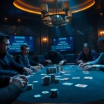 Engage with the hidden wiki 2026 at a luxurious dark web casino table, showcasing high-stakes poker action.