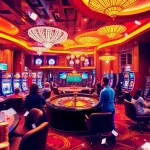 An engaging scene showcasing online gambling elements like cards and roulette at https://pxjthailand.org/ depicting excitement and luxury.
