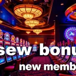 Win big with slot bonus new member visuals in a vibrant casino setting.