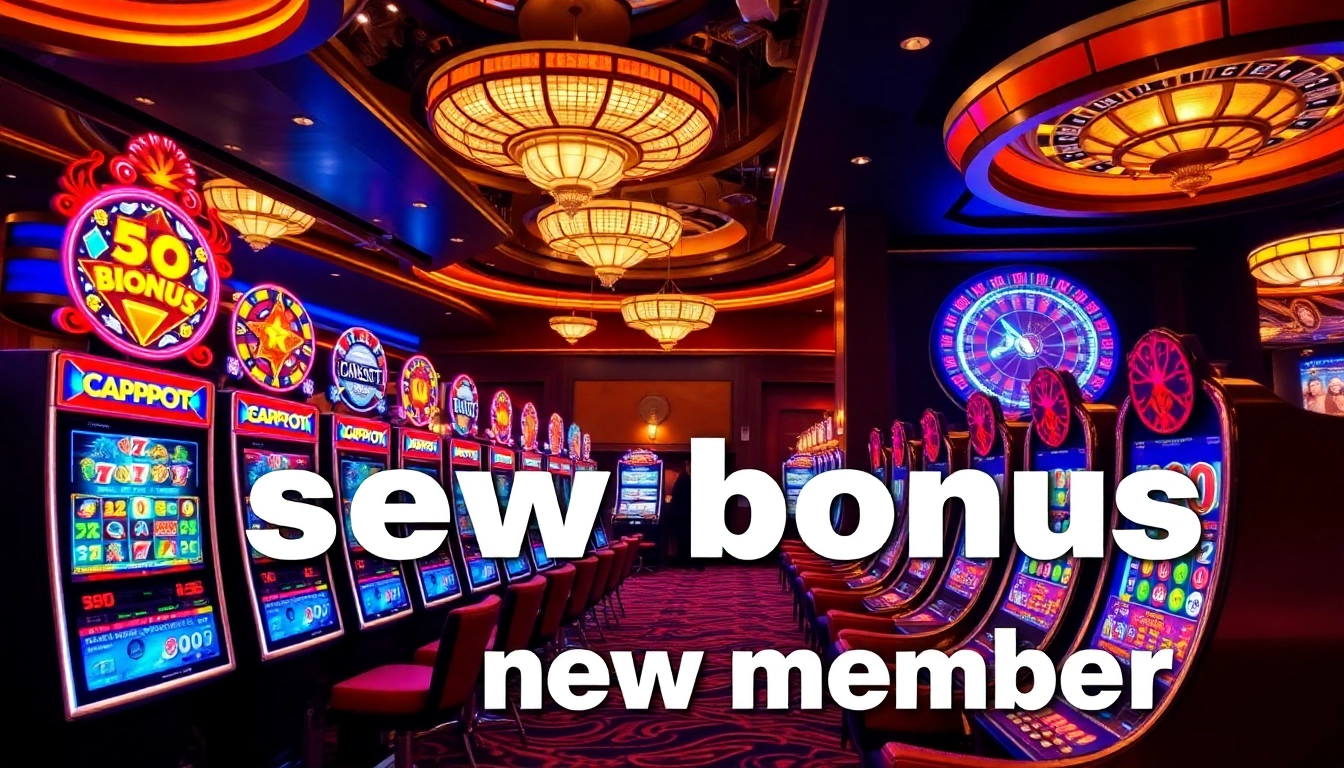 Win big with slot bonus new member visuals in a vibrant casino setting.