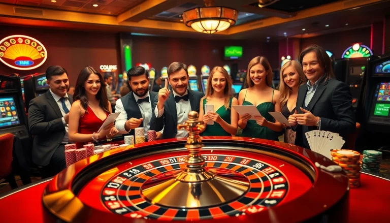 Excited players enjoying various casino games like poker and roulette at asupanjitu.