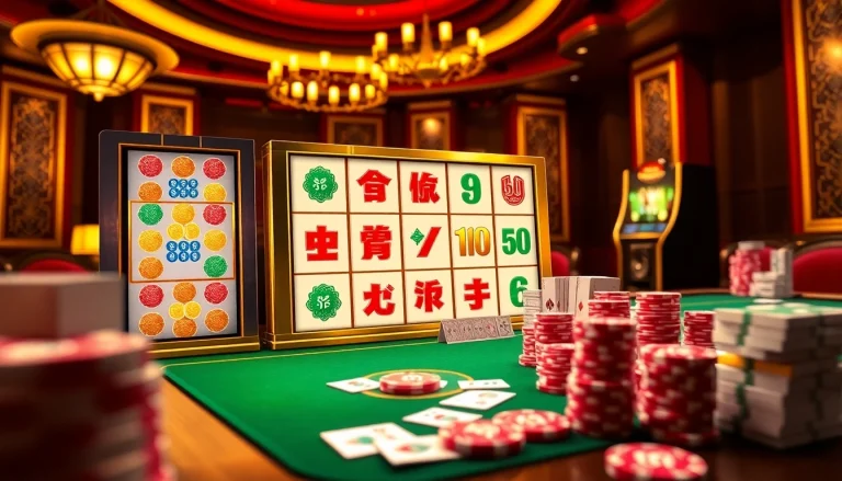 Experience the excitement of the demo slot mahjong in a luxurious casino setting with vibrant visuals and engaging gameplay.