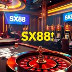 SX88 players enjoying thrilling casino games at a vibrant gambling table.