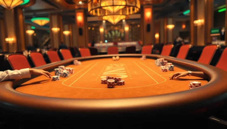 Players enjoying a thrilling game of Tài xỉu md5 at an elegant casino table.
