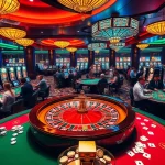 Engaged players enjoying the luxury of gaming at U888.com casino with roulette and poker tables.
