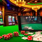 Engaging casino scene illustrating the vibrant atmosphere of https://l444.art/ featuring slot machines and live dealer tables.