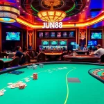 Experience high-stakes excitement at JUN88 casino with vibrant gaming tables and thrilling action.