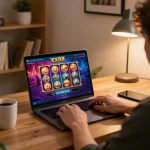 Engaging online gaming session featuring XX88 casino interface and a cozy setup.