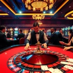SODO casino scene with dealers and players eagerly engaging in roulette.