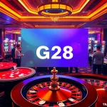Experience the excitement of Trang chủ G28 with vibrant casino tables and engaging online gambling visuals.