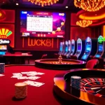 Experience the thrill of LUCK8 at a luxurious casino table with vibrant poker chips and exciting roulette action.