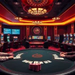 Engaging poker players at a luxurious casino, highlighting Super59 daftar for new members.