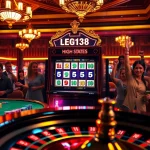 Players celebrate their wins at the LEGO138 slot machine, highlighting excitement in a luxurious casino setting.