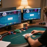 Engaging online poker gameplay setup at https://sc88.charity/ featuring multiple screens and strategic betting elements