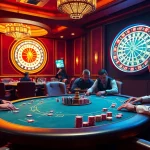 Leci123 gambling scene featuring poker chips and a roulette wheel, illustrating high-stakes gameplay excitement.