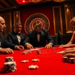 Intense poker action at a high-stakes table representing 99ok's thrilling gambling experience.