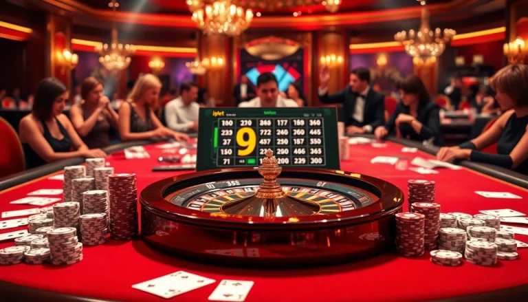 Experience luxury gaming with i9bet at a thrilling casino table featuring poker chips and cards.
