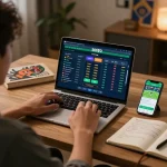 Soi kèo online betting scene showing user analyzing live sports odds and strategies.