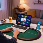 Experience seamless gameplay as you daftar mposport online with a vibrant home poker setup.