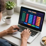 Engaging player experiencing gta togel online with vibrant gaming interface at home.
