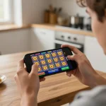 Play NENG4D slots on mobile, showcasing bright game interface and engaging user experience.