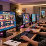 Engaging in online casino games on MM 99 with multiple screens and strategy notes guiding play.