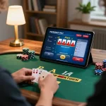 Experience strategic gameplay on fabet11 with blackjack on a tablet, showcasing engaging environment
