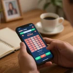 KDTOTO player enjoying online lottery betting on smartphone, highlighting interactive gaming experience.